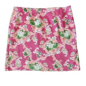 Talbots Mini Skirt Women's 16Petites Multicolor Floral‎ Back Zipper Beach